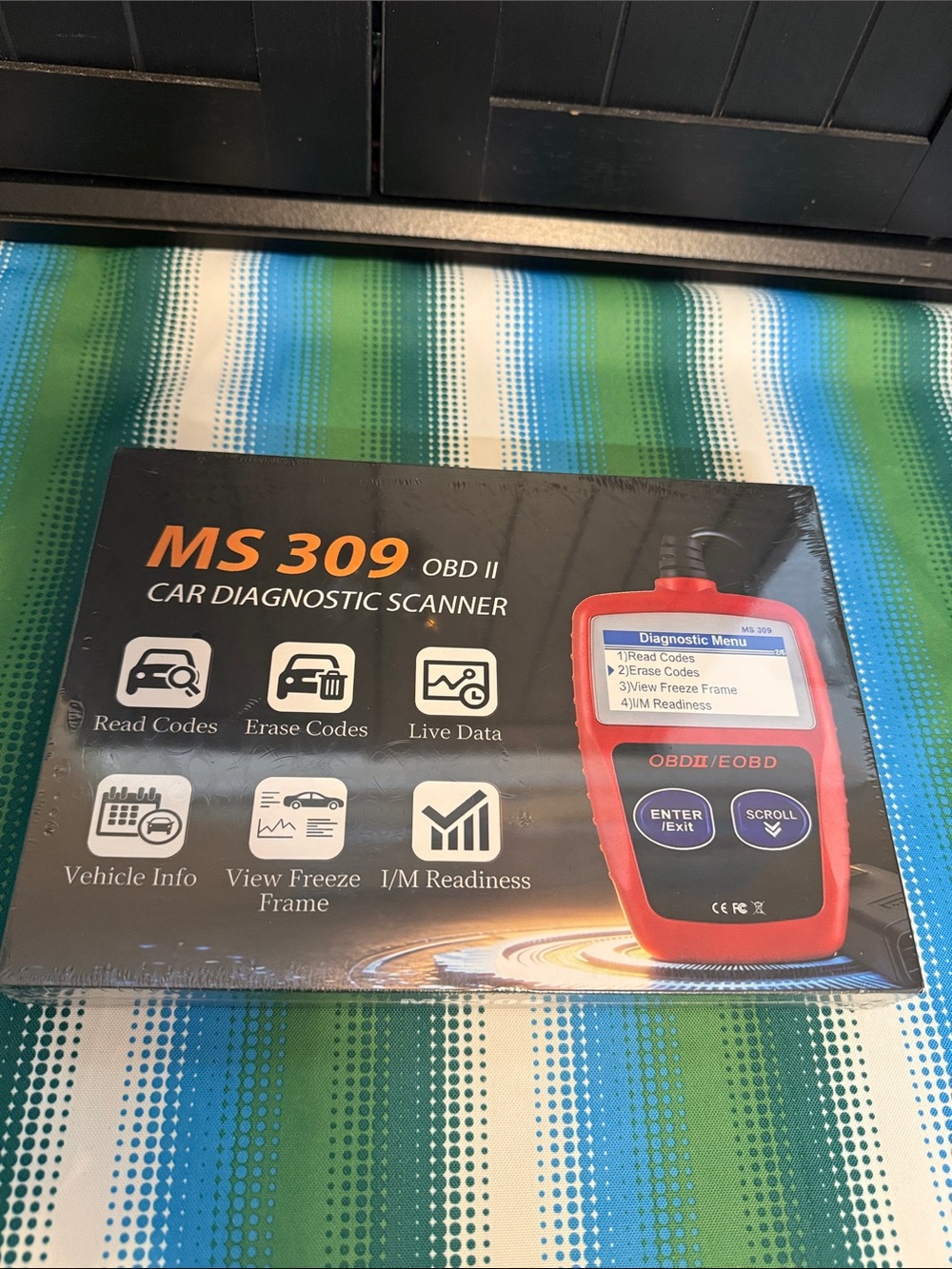 MS 309 OBDII Car Diagnostic Scanner - Red/Black